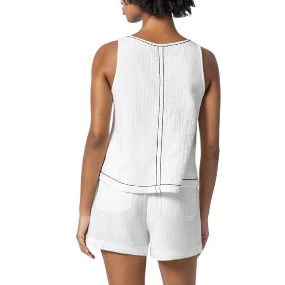 NEW MINE kali tie front tank top in white - Picture 4 of 4